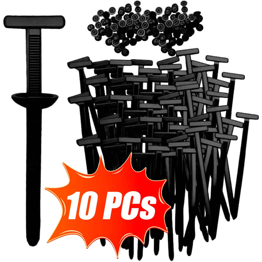 Universal Car Nylon Cable Tie Buckles Heavy Duty Self-Locking Zip Ties Holder with Pin Button Fasteners Car UV Resistant Ties