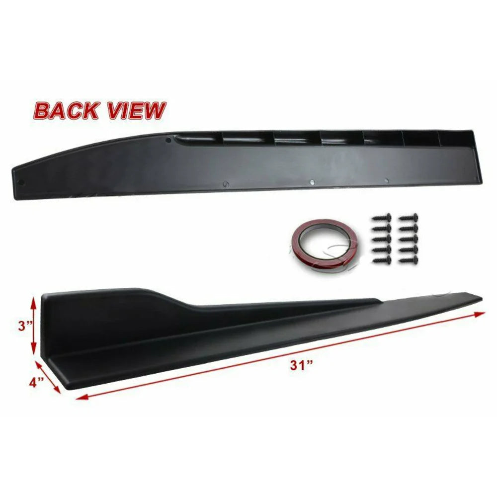 31" x 4" Universal Car side Skirt Rocker Splitters Diffuser Winglet Wind