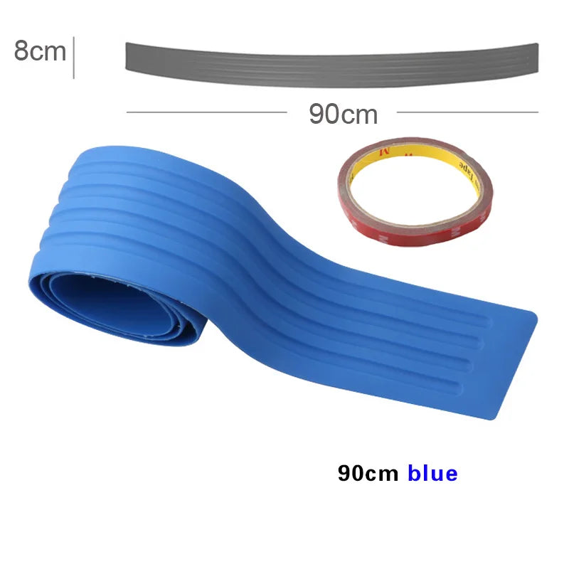 Carbon Fiber Universal Car Trunk Door Guard Strips Sill Plate Protector Rear Bumper Guard Rubber Mouldings Pad Trim Cover Strip