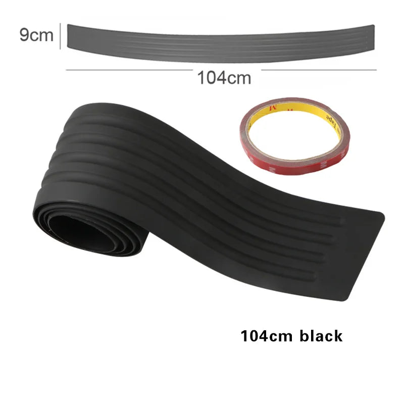 Carbon Fiber Universal Car Trunk Door Guard Strips Sill Plate Protector Rear Bumper Guard Rubber Mouldings Pad Trim Cover Strip