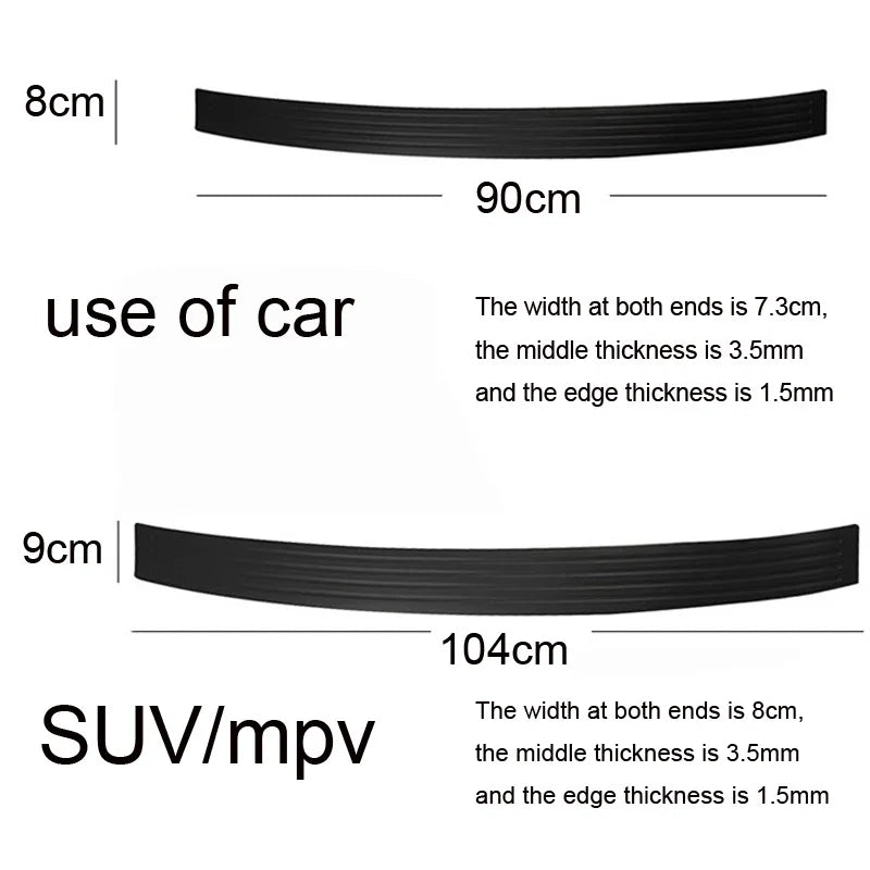 Carbon Fiber Universal Car Trunk Door Guard Strips Sill Plate Protector Rear Bumper Guard Rubber Mouldings Pad Trim Cover Strip