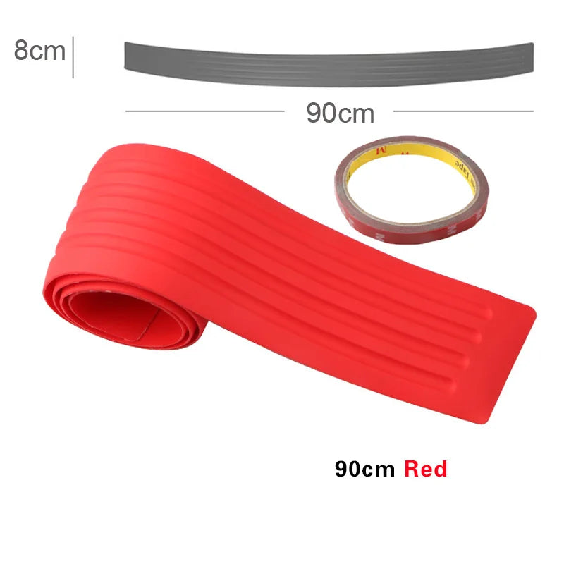 Carbon Fiber Universal Car Trunk Door Guard Strips Sill Plate Protector Rear Bumper Guard Rubber Mouldings Pad Trim Cover Strip