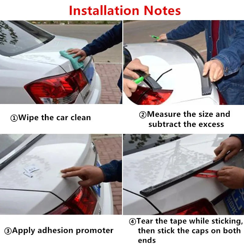 1.5M Car-Styling 5D Carbon Fiber Spoilers Styling DIY Refit Spoiler Universal For BMW Toyota Honda KIA Hyundai Opel Mazda NEW
