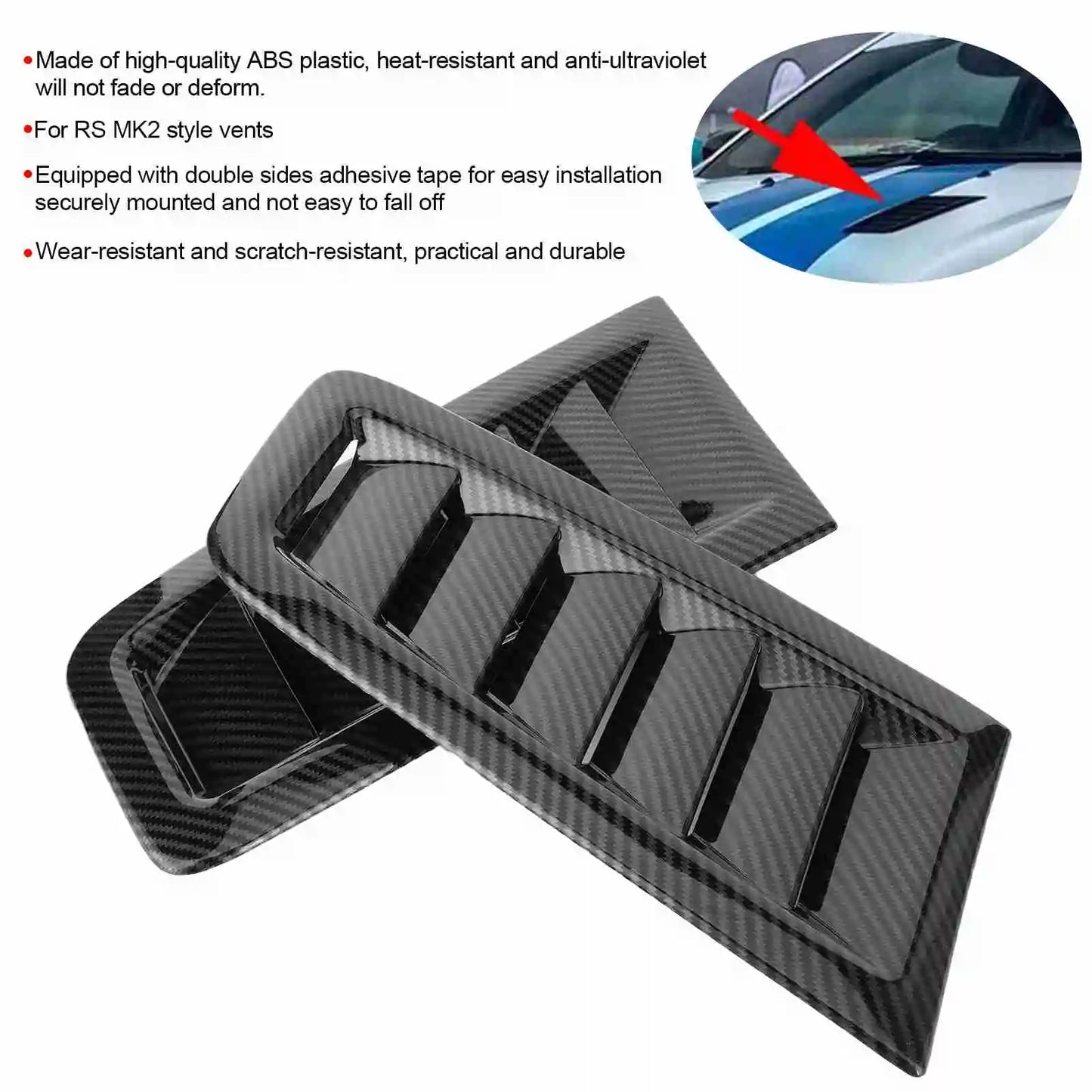 2Pcs Universal Bonnet Air Vents Engine Hood Car Exterior Parts for Focus RS MK2 Style Car Front Vent hood vents
