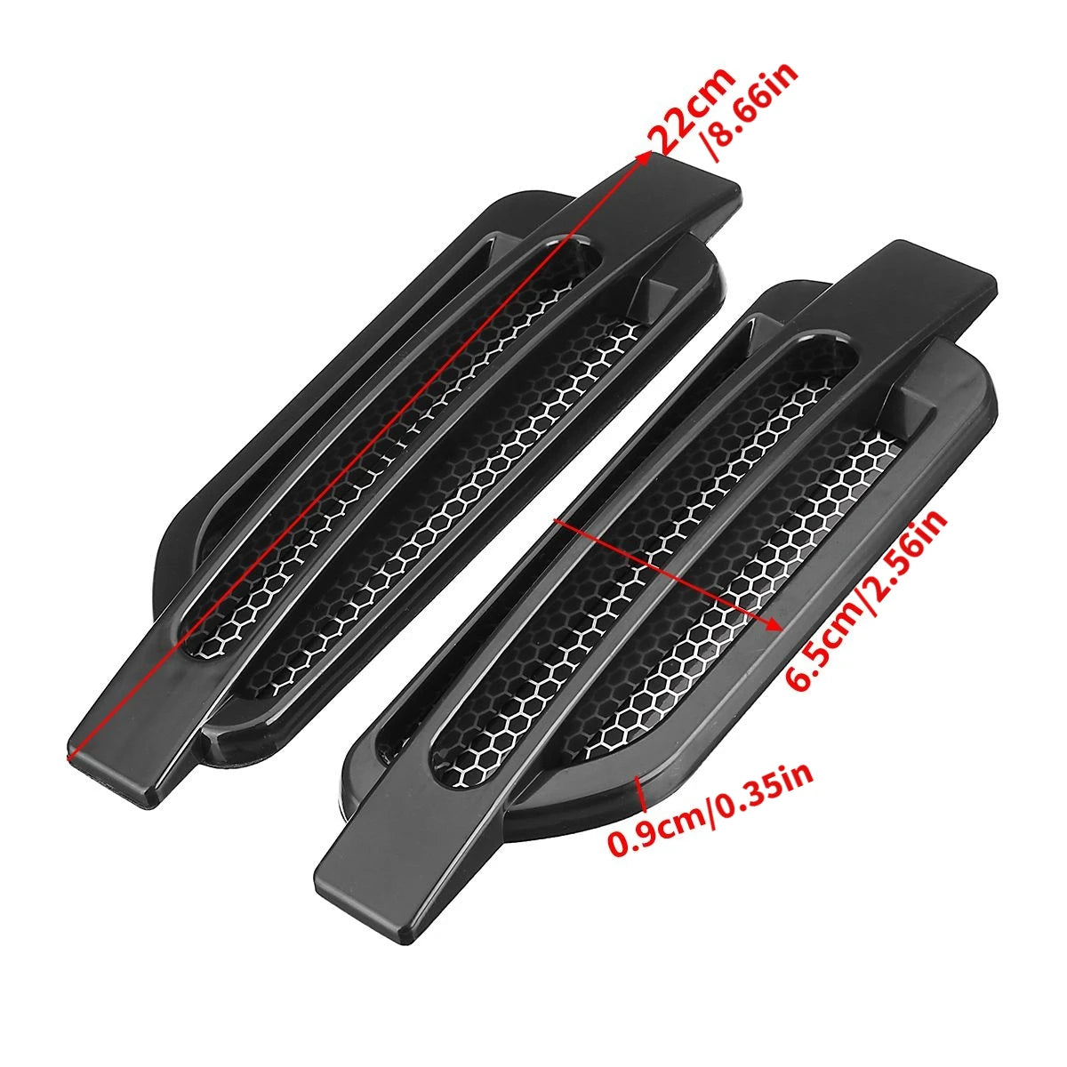 1pair Car Side Fender Vent Sticker Air Flow Spoiler Racing Intake Grille Trim Chrome Decorative Automobile Accessories