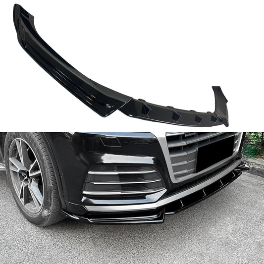 3Pcs Gloss Black Car Front Bumper Lip Splitter