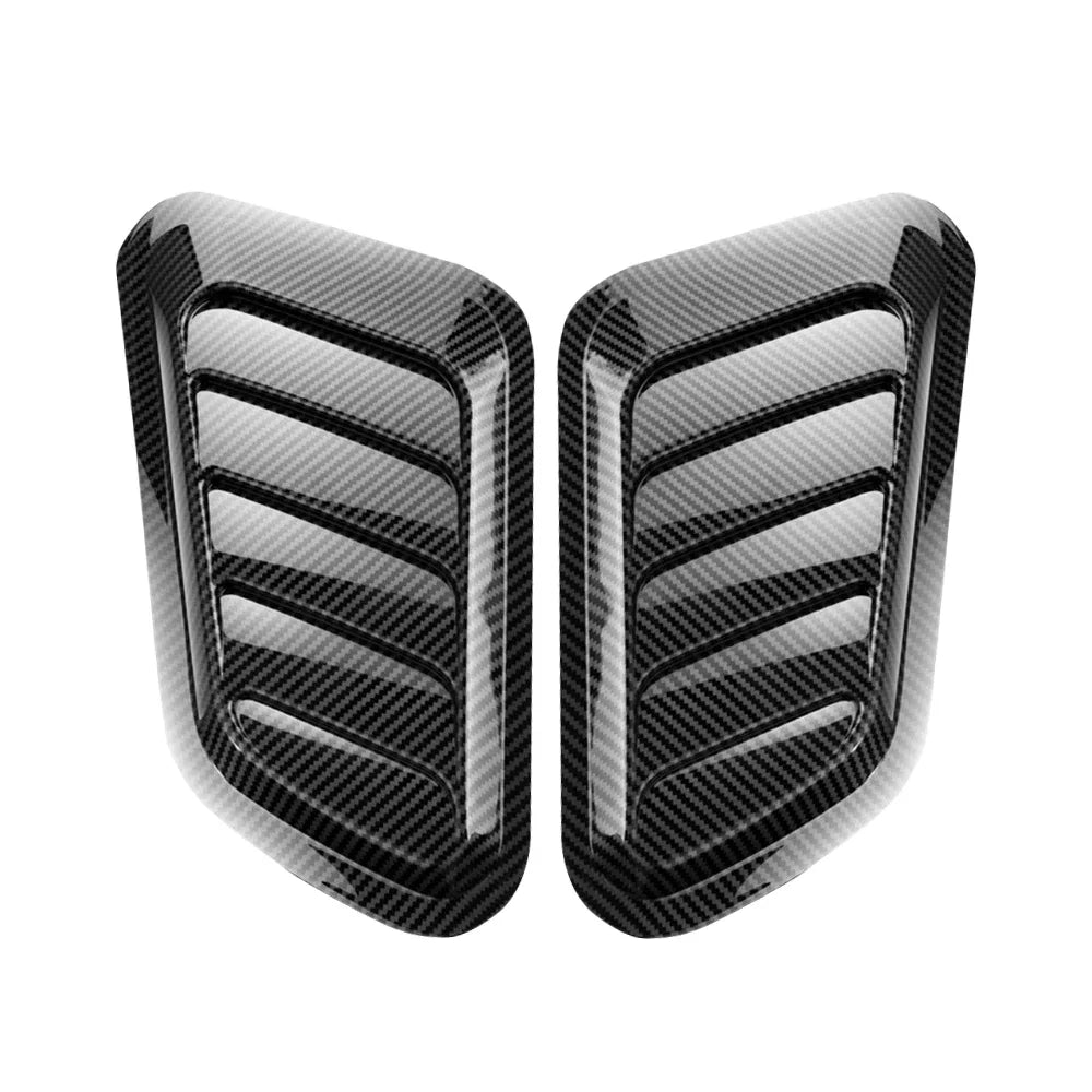 Universal Car Hood Scoop Carbon Fiber Air Intake Vent Cover 2PCS Styling Accessories Exterior Decoration for Easy Install