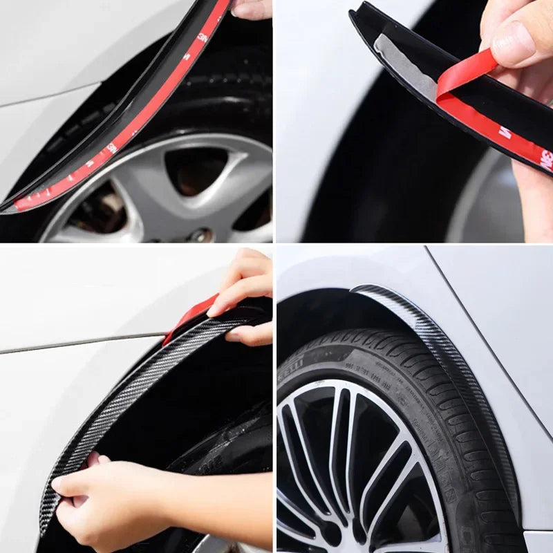 2Pc Universal Car Fender Trim Strip Curved Anti-Scratch Wheels Lip Strip Eyebrow Mudguard Lip Protector Cover Guard Accessories