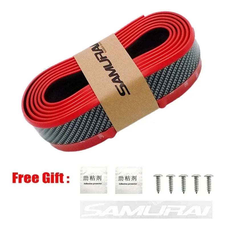 Universal Carbon Fiber Front Bumper Lip Protector Scratch Collision Resistant Easy Screw Installation Premium Look for Car Tools