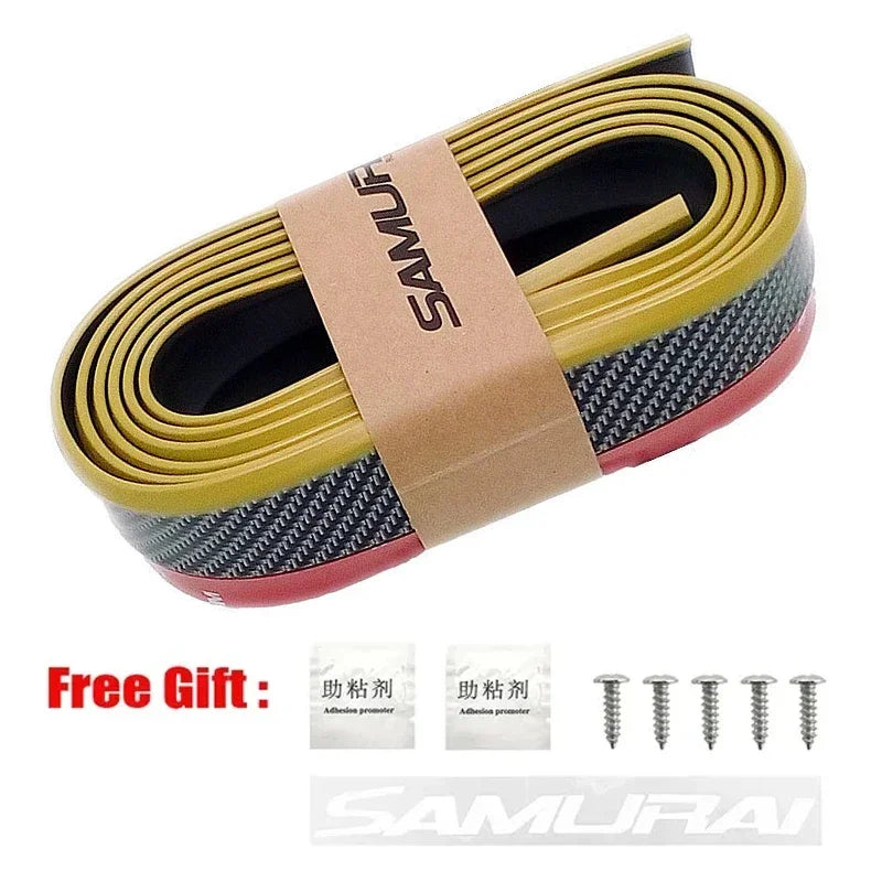 Universal Carbon Fiber Front Bumper Lip Protector Scratch Collision Resistant Easy Screw Installation Premium Look for Car Tools