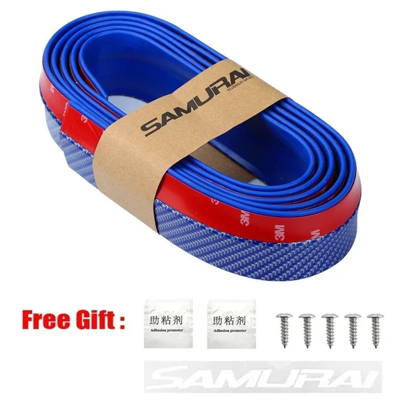 Universal Carbon Fiber Front Bumper Lip Protector Scratch Collision Resistant Easy Screw Installation Premium Look for Car Tools