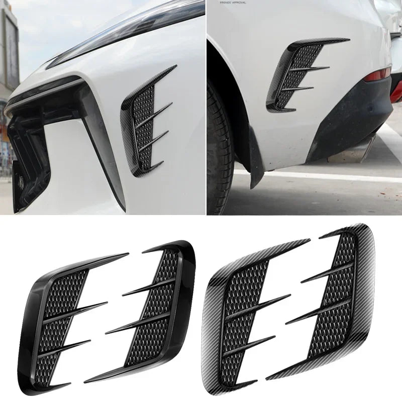 Multifunction Carbon fiber Car Fender Trim Car Sticker Shark Gills Simulation Exhaust Side Intake Hood Body Sticker Accessories