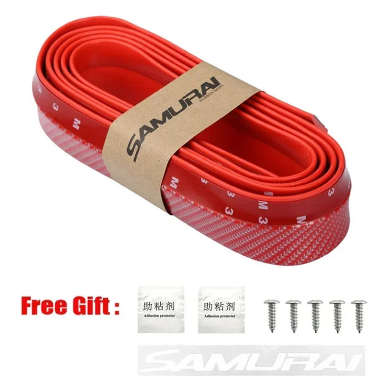 Universal Carbon Fiber Front Bumper Lip Protector Scratch Collision Resistant Easy Screw Installation Premium Look for Car Tools