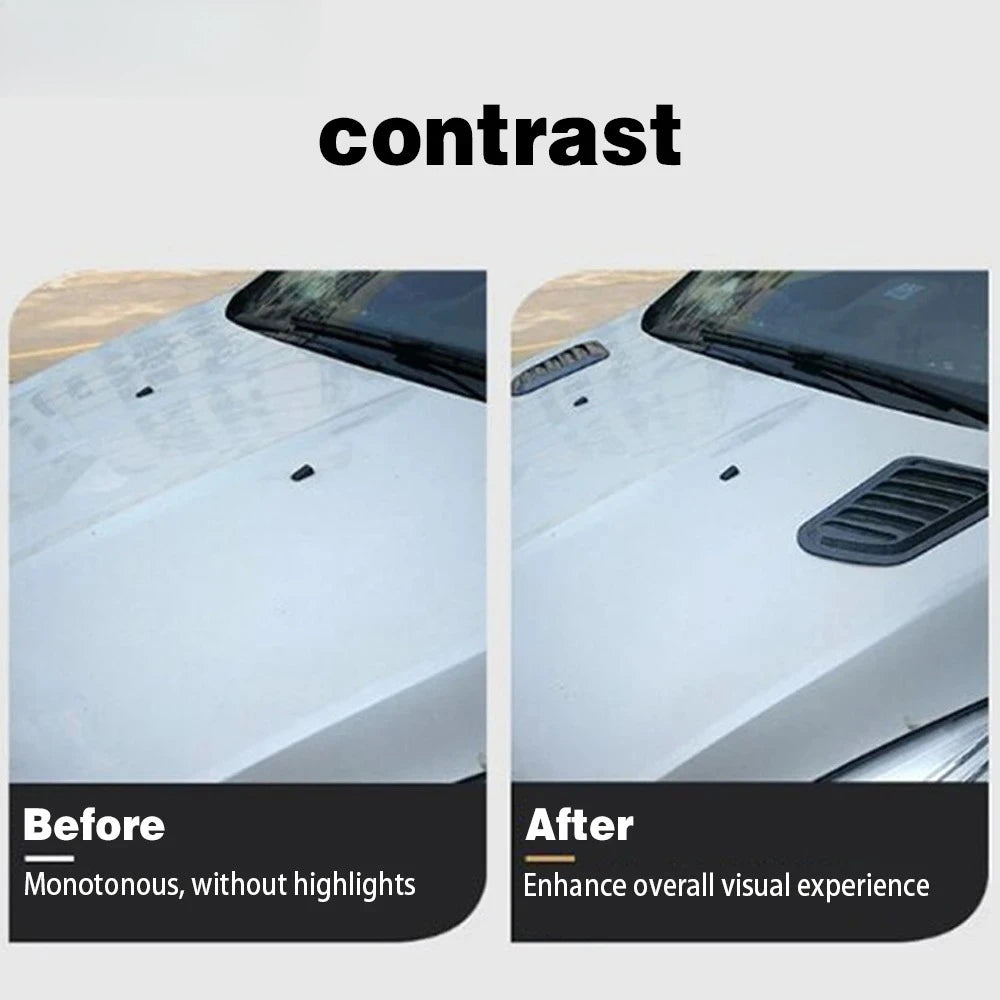 Universal Car Hood Scoop Carbon Fiber Air Intake Vent Cover 2PCS Styling Accessories Exterior Decoration for Easy Install