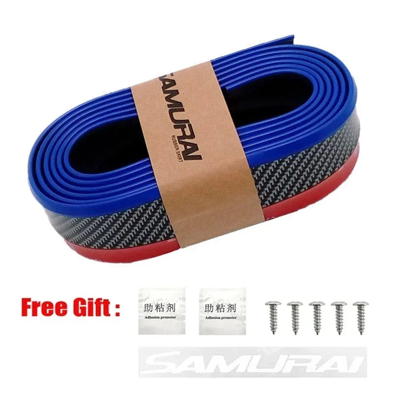 Universal Carbon Fiber Front Bumper Lip Protector Scratch Collision Resistant Easy Screw Installation Premium Look for Car Tools