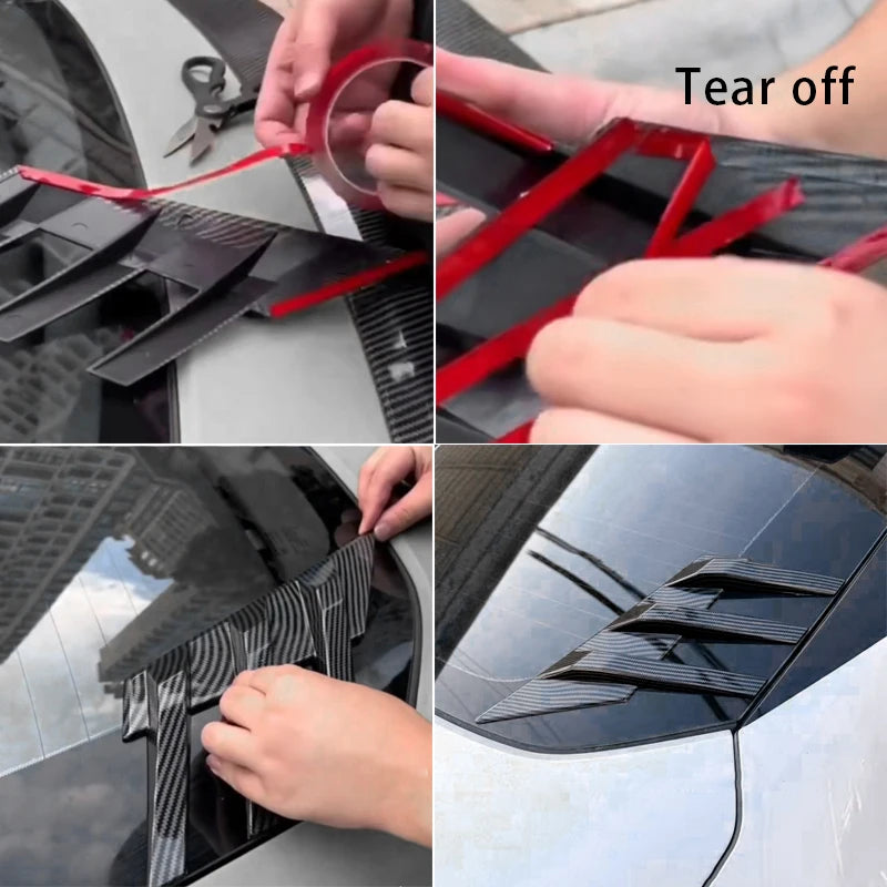 2Pcs Universal Bonnet Air Vents Engine Hood Car Exterior Parts Shutter Sticker Car Body Sticker Car leaf board sticker