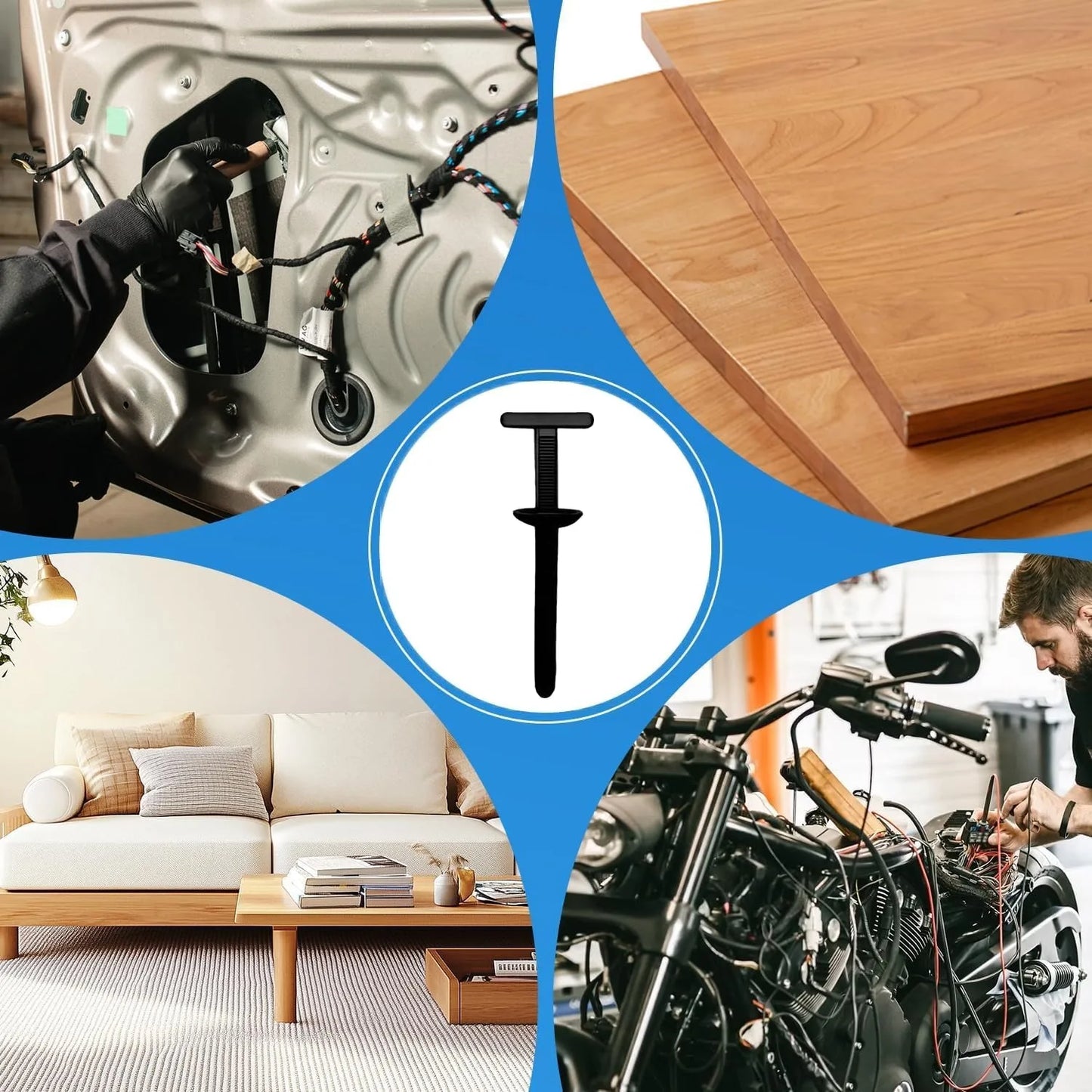 Universal Car Nylon Cable Tie Buckles Heavy Duty Self-Locking Zip Ties Holder with Pin Button Fasteners Car UV Resistant Ties