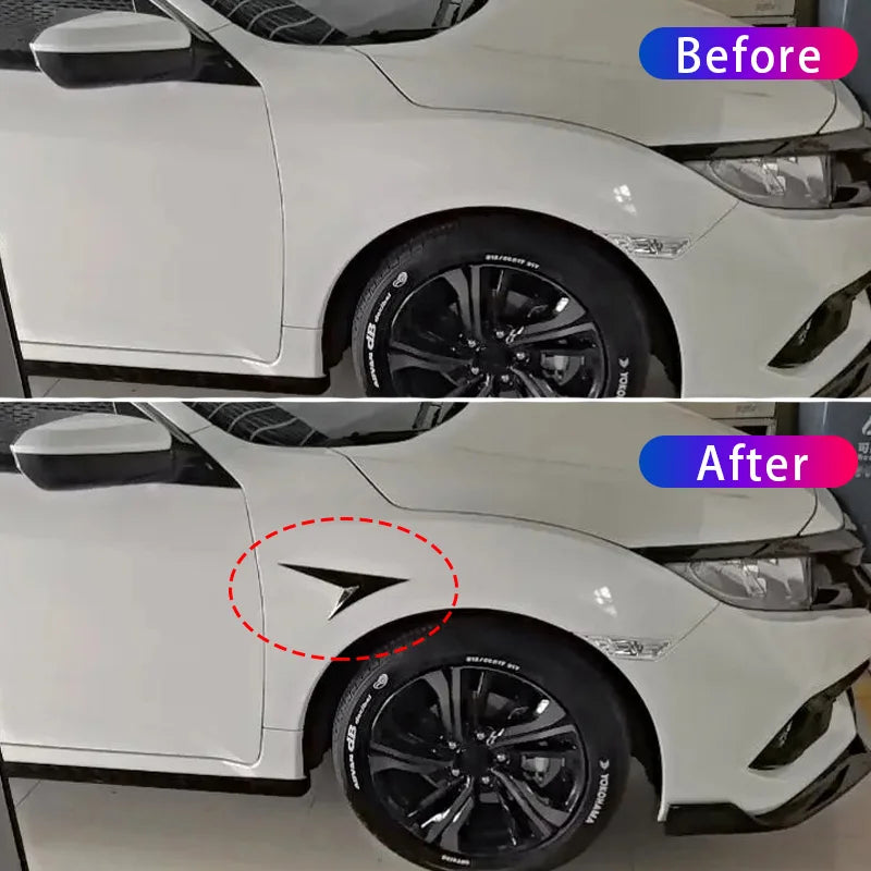 V Shape Universal Fits Car Side Fender Vent Sticker Car Body Decoration Auto Bonnet Air Intake Flow Hood Scoop Cover